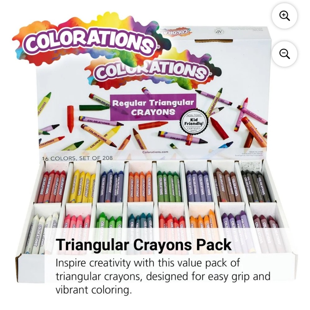 Triangular Crayons - 16 Vibrant Colors - Picture 3 of 3